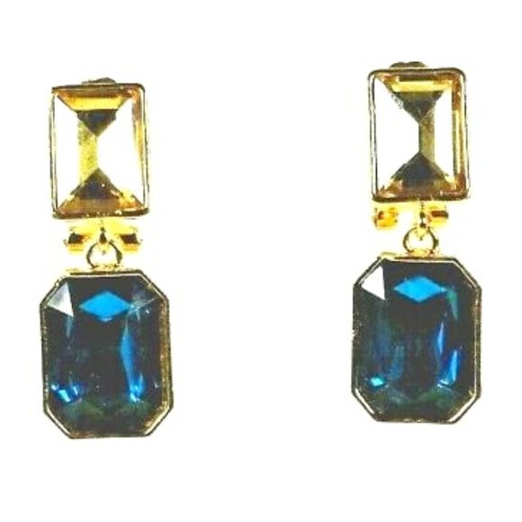 JARDIN Gold Plated Multi-Color Glass Dangle Earrings - Picture 2 of 7